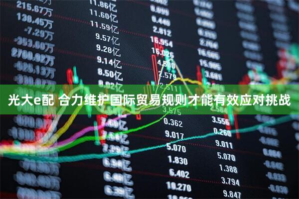 光大e配 合力维护国际贸易规则才能有效应对挑战